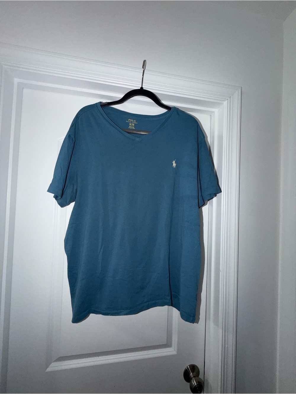 Polo by Ralph Lauren Men's Teal Crew V-Neck Short Sleeve Tee